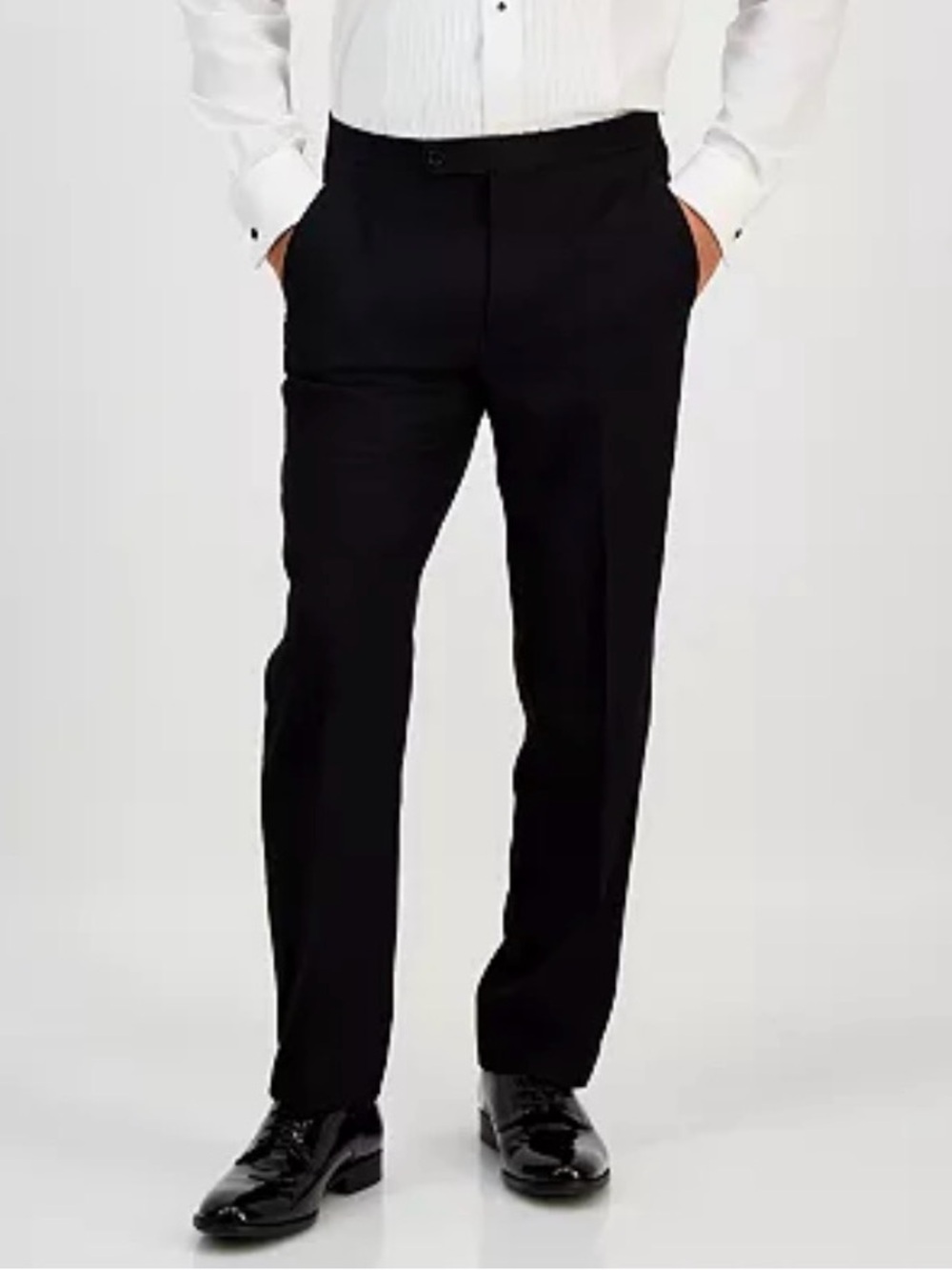 Alfani Classic Fit Black Dress Pants 34x34 Tuxedo Stripe NWT